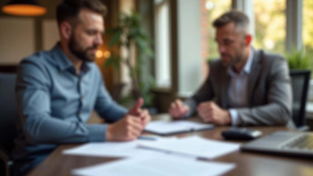 Steuerberater und Klient bei der Besprechung von Steuerdokumenten